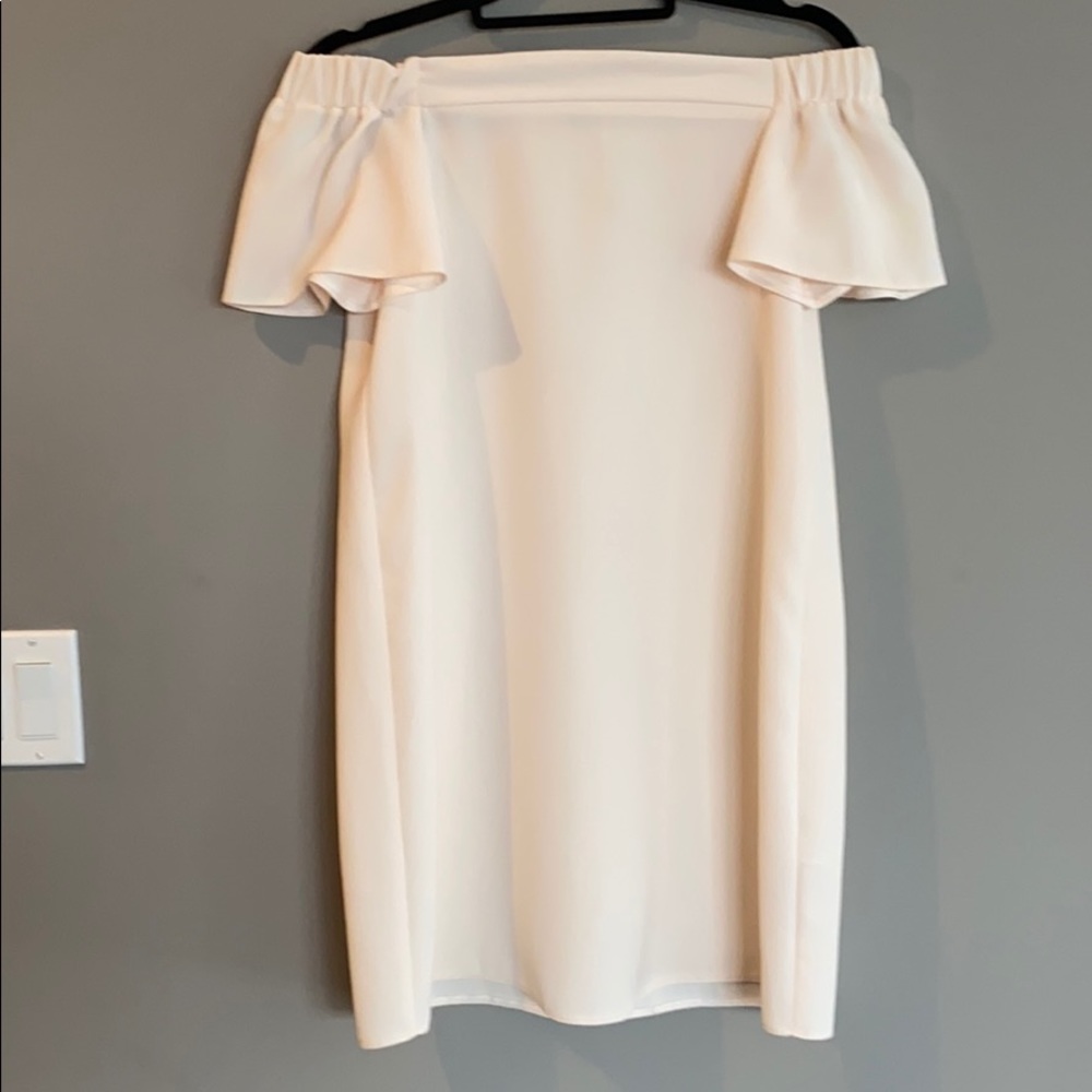 Light pink off the shoulder dress